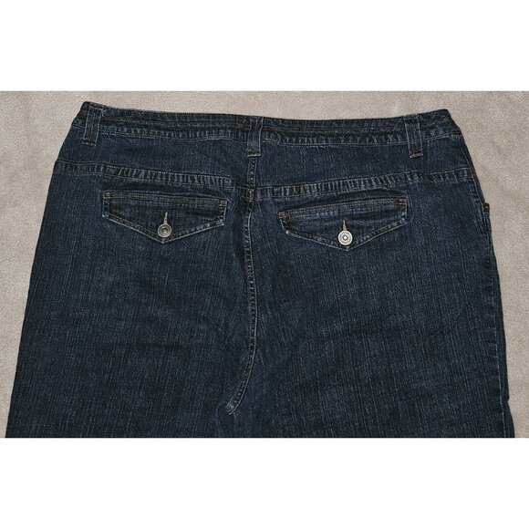 Venezia Blue Jeans Trouser Dark Wash Plus Size 8 Approx 42" Waist 30" Inseam - Picture 9 of 11